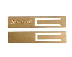 Brass Custom Logo Bookmark With Clip